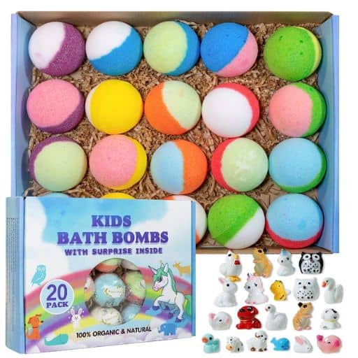 Bath bombs with a fun surprise are one of our favorite mold-free bath toy options!